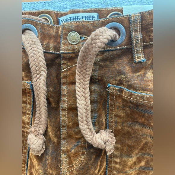 Free people We The Free Moxie Velvet Barrel Jeans Brown Size 24 ( brand new ) - Picture 6 of 16